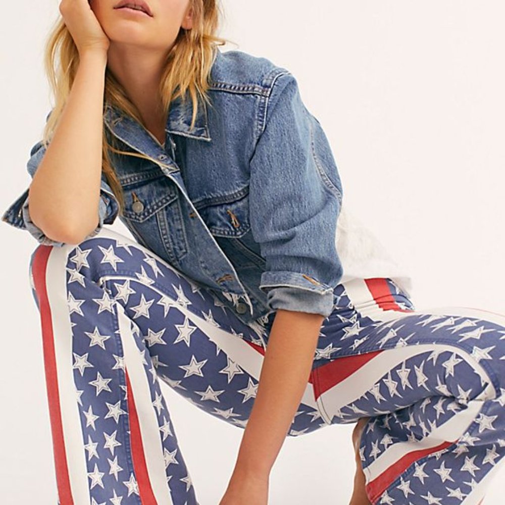 FREE PEOPLE Penny Stars & Stripes Jeans LAST PAIR! - Picture 6 of 10